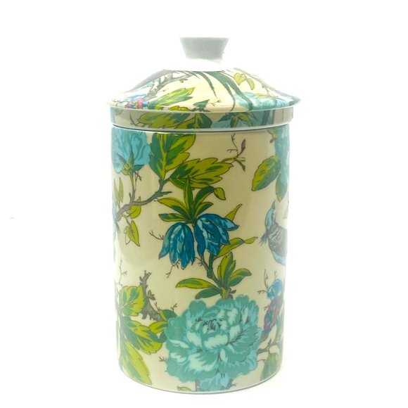 World Market Ceramic Tea Cup Lid & Infuser Basket Asian Peacock Floral 3 Pc - Picture 7 of 11